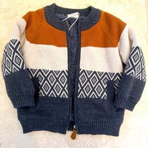 Fleece lined sweater zip up jacket 18M